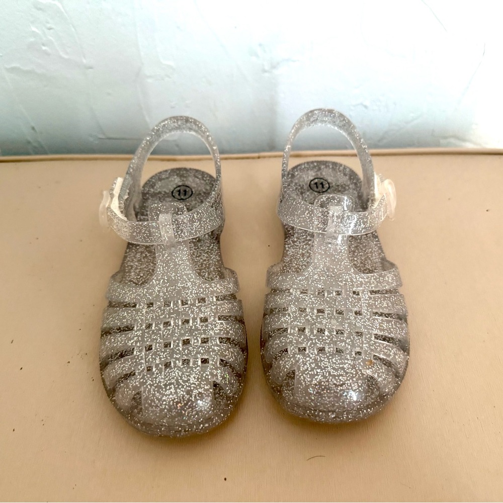 Cat & Jack Silver Glitter Kids Sandals